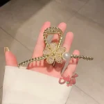 کلیپس دستساز طنابی شکوفه ملیله دوزی