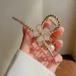 کلیپس دستساز طنابی شکوفه ملیله دوزی - Image 4