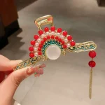 کلیپس درباری ژاپنی طرح بال طاووس آویزدار - Image 4