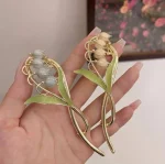گیره مو ژاپنی لاله واژگون پاستیلی میناکاری