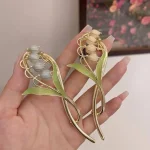 گیره مو ژاپنی لاله واژگون پاستیلی میناکاری