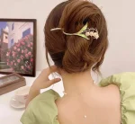 گیره مو ژاپنی لاله واژگون پاستیلی میناکاری - Image 4