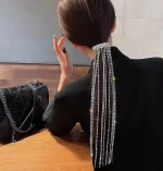 گیره فرانسوی آبشاری فول نگین جواهری ریسه بلند - Image 4