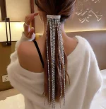 گیره فرانسوی آبشاری فول نگین جواهری ریسه بلند - Image 2