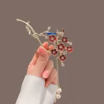 گیره مو ژاپنی vip پرنده و شکوفه گیلاس - Image 3