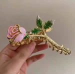 کلیپس شاخه رز هلندی میناکاری صورتی - Image 3