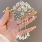 گیره مو ژاپنی درباری افشان آویزدار