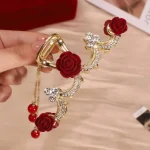 کلیپس درباری تاج نگینی گل قرمز
