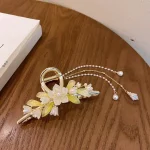 کلیپس دستساز گل جواهردوزی کریستالی آویزدار - Image 8