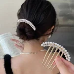 شانه شینیون نگین مرواریدی